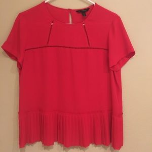 Red blouse with frills